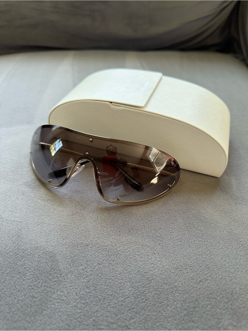 Prada Black Smoke Gradient Shield Sunglasses - Picture 3 of 6
